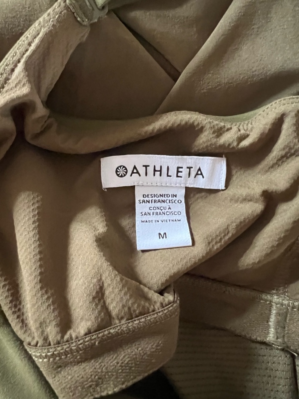 Athleta Olive Green V-Neck  Sundress - Picture 3 of 3